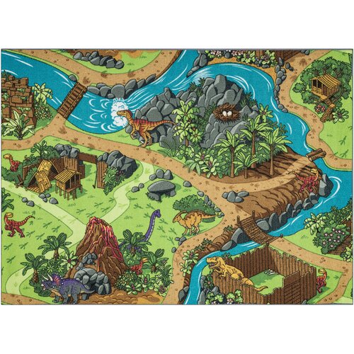 RugsX Preproge REBEL ROADS PREPROGA Dino World 29 Dinozavri, 95x133 cm Siva Cene