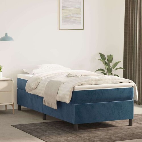 Box spring postelja z vzmetnico temno modra 80x200 cm žamet, (20726042) Slike