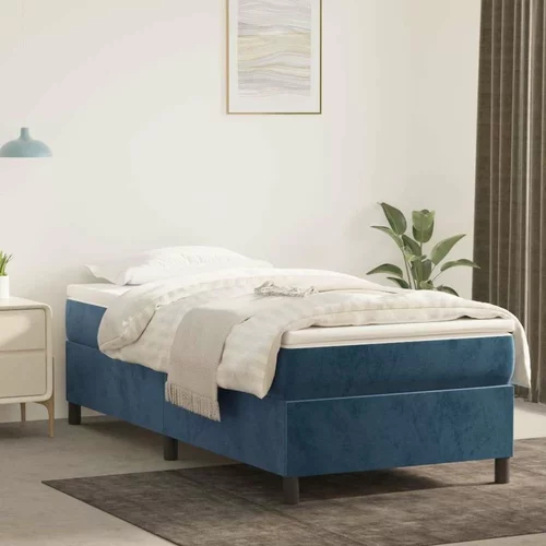 Box spring postelja z vzmetnico temno modra 80x200 cm žamet, (20726042)