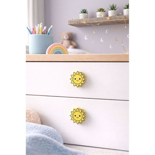 Wallity G&uuml;neş 4 YellowBlack Decorative Handle Set Cene