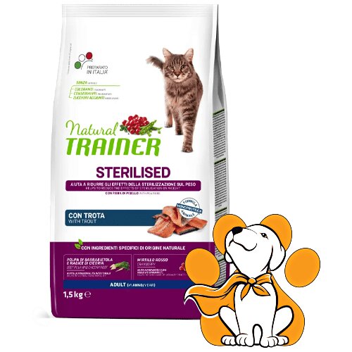 Natural trainer Cat Sterilised, postrv 1,5 kg Slike