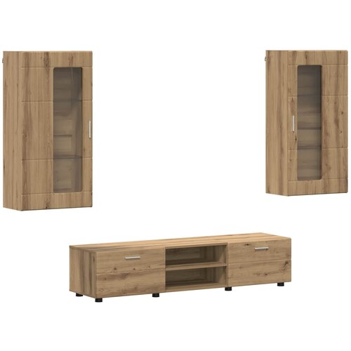  Set TV komoda FLORIN 3 pcs Umjetnički hrast Konstruirano drvo Slike