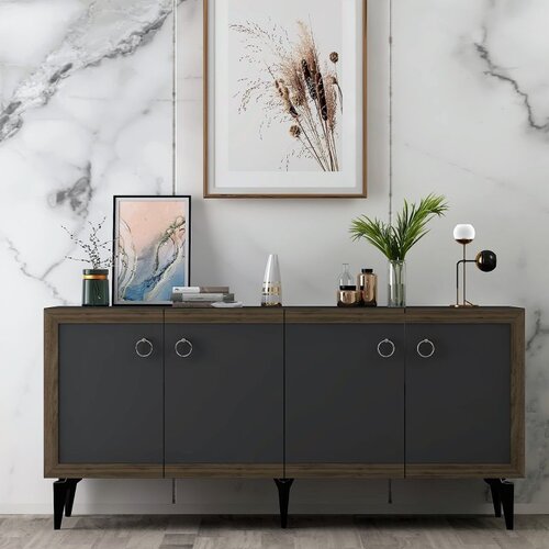 Hanah home selen - anthracite, walnut anthracitewalnut console Slike