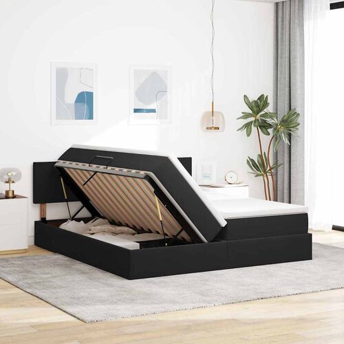  Krevet s od storage s madracem s uzglavljem Crna 100 x 200 cm Slike