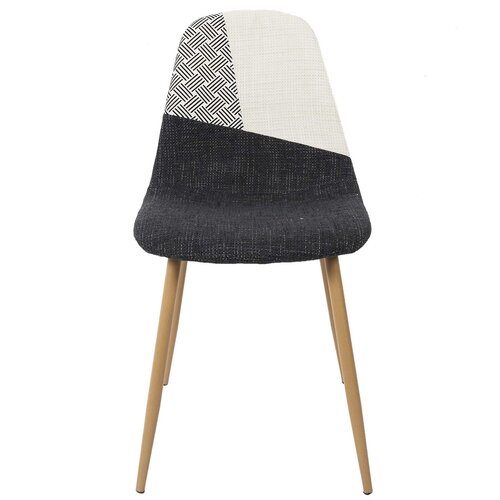 The home deco factory Stoli LOT DE 2 CHAISES FIRST PATCHWORK NOIR ET BLANC M1 Črna Slike