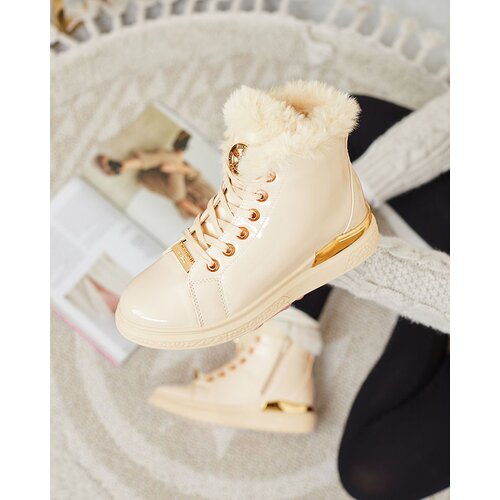 Resti Beige lacquered women's insulated Sylnina boots Cene