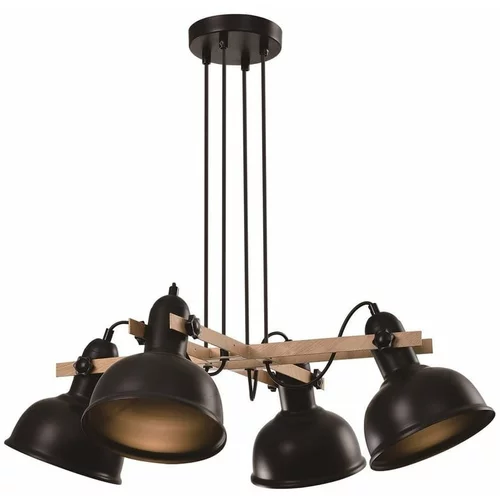 Candellux Lighting Črna viseča svetilka s kovinskim senčnikom Reno - Candellux Lighting