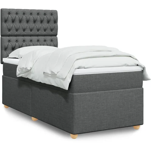  The Living Store Box spring postelja z vzmetnico temno siva 90x200 cm blago - Box Spring Postelja, (21497091)