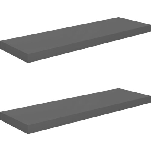 Maison Chic 2 kosi Stenske Police - Viseče police visok sijaj sive 80x23,5x3,8 cm MDF, (21758810) Slike