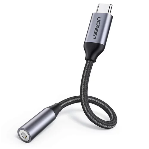 Ugreen Adapter za zvok USB-C na AUX 3.5 mm, črno siv