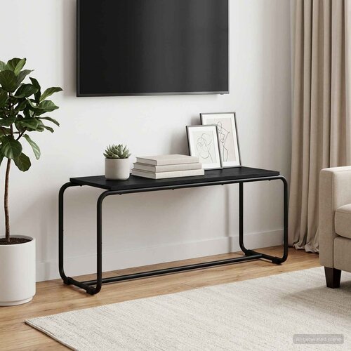  TV stalak 98 x 35.5 x 42 cm Crni hrast Konstruirano drvo Cijene
