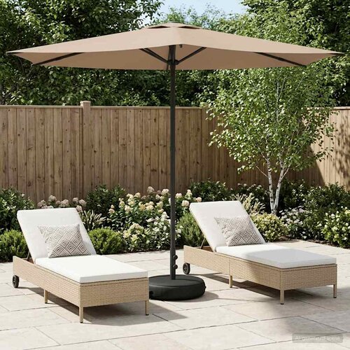  Vrtni Parasol s Podnožjem Pravokutni 2,7 x 2,7 m Poliester Smeđesiva 270 x 270 cm Cijene