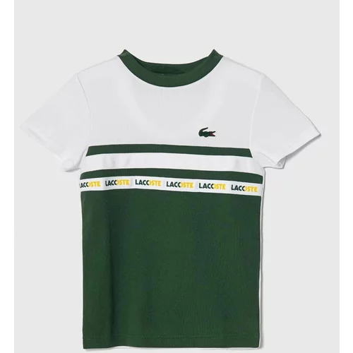 Lacoste Otroška kratka majica zelena barva