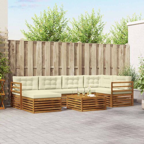  Set vanjskih sofa 7 kom. Prirodna i krem Cijene