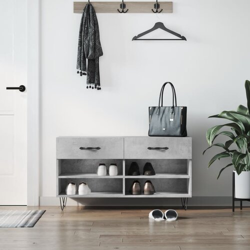  Klupa za cipele siva boja betona 102x35x55 cm konstruirano drvo Slike