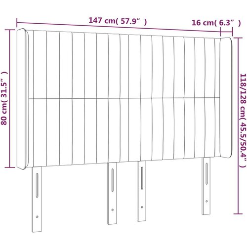  Uzglavlje crno 147x16x118/128 cm bar&amp;scaron;unasto Slike