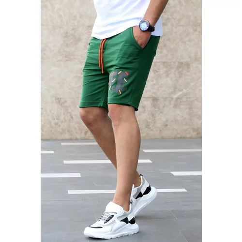 Madmext Printed Green Men's Shorts 4247
