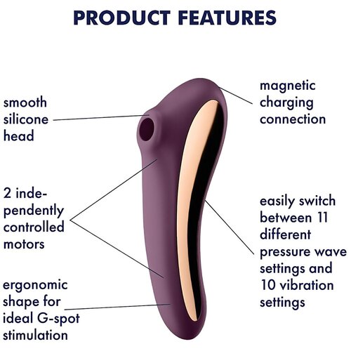 Satisfyer Vibrator Dual Kiss vijoličen Slike
