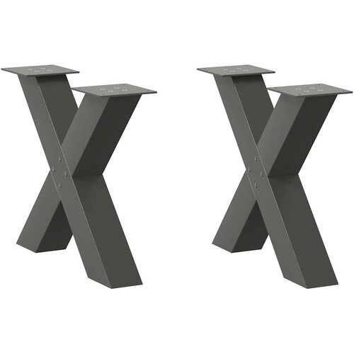  Noge za klubsko mizico v obliki črke X 2 kosa antracitne 60 x (42-43) cm jeklo, (22123882) Cene