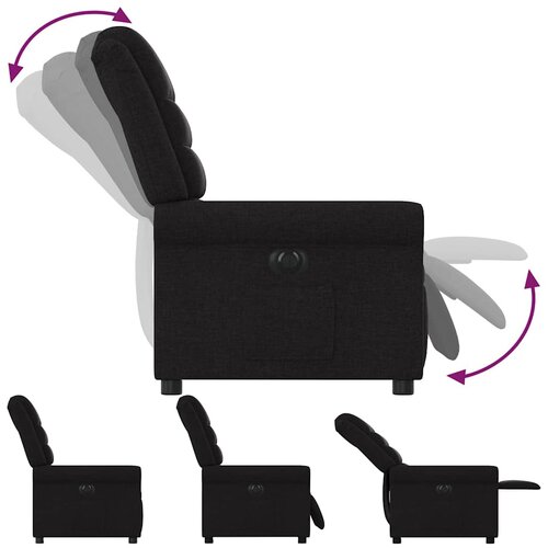  Električni naslonjač od tkanine crni Slike