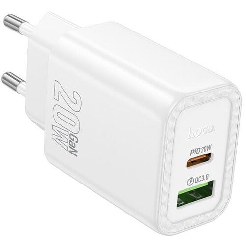 hoco. polnilec adapter N61 GaN PD 20W USB-A, Type C za Samsung, iPhone - bel Cene