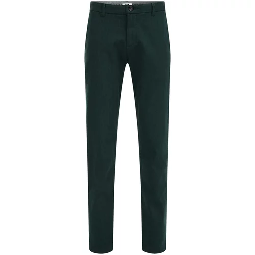 WE Fashion Chino hlače temno zelena