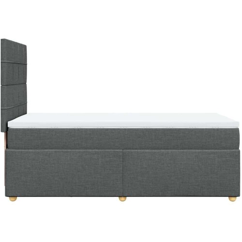 VidaXL Krevet s oprugama i madracem tamnosivi 100 x 200 cm od tkanine Slike