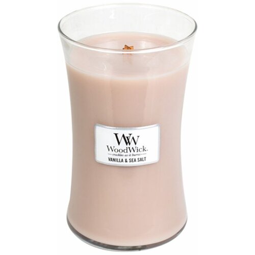 WoodWick Drvena svijeća s mirisom vanilije i morske soli s drvenim fitiljem 609,5 g Cijene