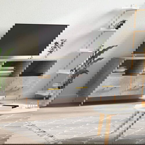 The Living Store TV omarica betonsko siva 102x36x50 cm inženirski les - TV Omarica, (21624796) Cene