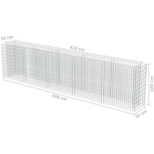  Gabionska sadilica od pocinčanog čelika 450 x 50 x 100 cm Slike
