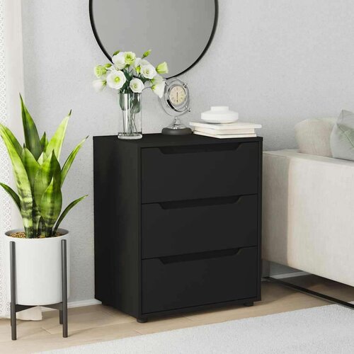 VidaXL Bivak VISNES Black 60x40x73 cm Inženirski les Slike