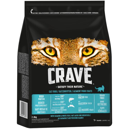 CRAVE Adult z lososom &amp;amp; belo ribo - Varčno pakiranje: 2 x 2,8 kg Slike