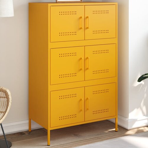  The Living Store Visoka omara gorčično rumena 68x39x113 cm jeklo - Visoka Omara, (21495645) Cene