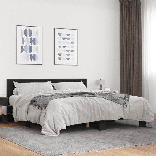 Furnova Posteljni okvir črn 180x200 cm inženirski les in kovina, (21941442) Slike