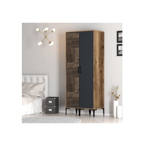 Hanah home kumsal ps - walnut, anthracite walnutanthracite wardrobe Cene