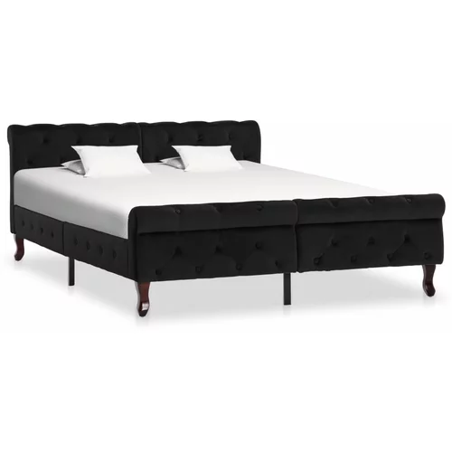 vidaXL Okvir za krevet crni baršunasti 140 x 200 cm