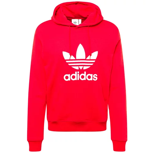 Adidas Sweater majica 'Adicolor Classics Trefoil' vatreno crvena / bijela
