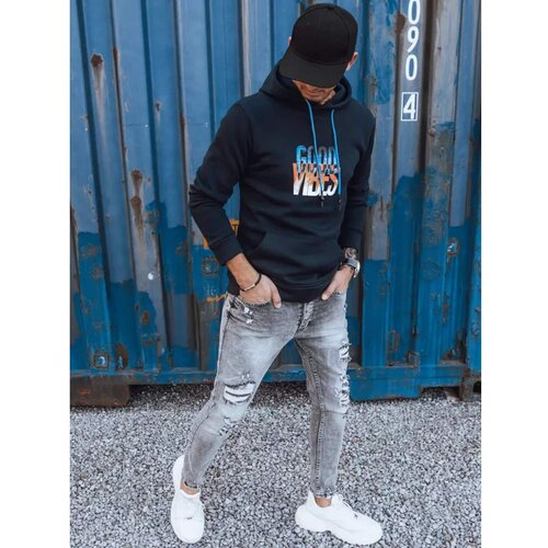 DStreet Navy blue men&amp;#039;s sweatshirt with hood BX5380 Slike