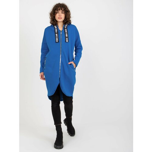 Fashion Hunters Women's Long Zippered Hoodie - Blue Slike