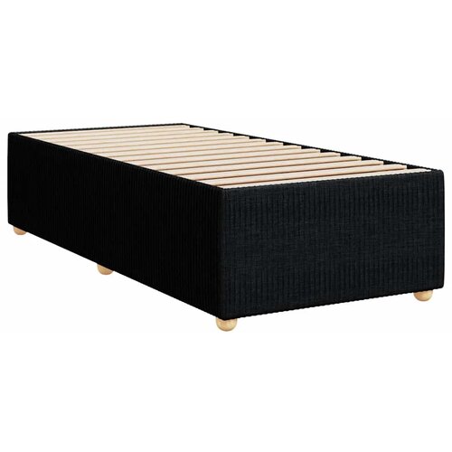  Krevet s oprugama i madracem crni 90x200 cm od tkanine Slike