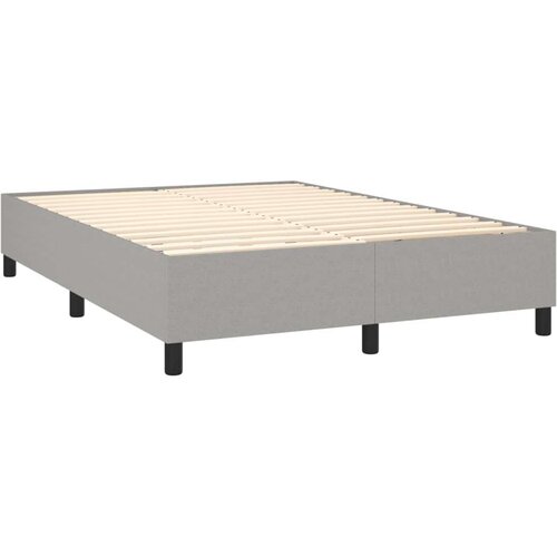  Krevet s oprugama i madracem svjetlosivi 140x190 cm od tkanine Slike
