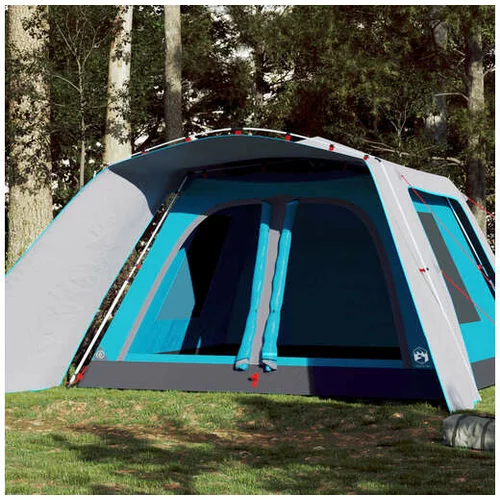 vidaXL Družinski šotor s predprostorom 9 oseb moder hitra postavitev