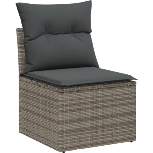 vidaXL set vrtnih sofa s jastucima od 11 dijelova siva poli ratan Cene