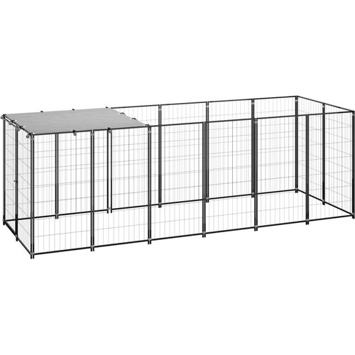 vidaXL Kavez za pse crni 330 x 110 x 110 cm čelični Cene