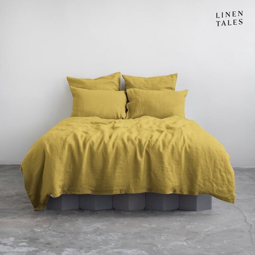 Linen Tales Žuta platnena posteljina za jedan krevet 140x200 cm - Cijene