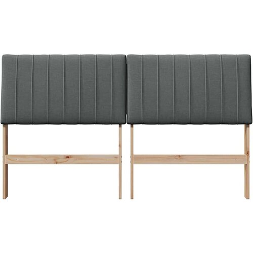 VidaXL tapecirani uzglavlje tamno siva 150 cm čvrsto borovo drvo Slike