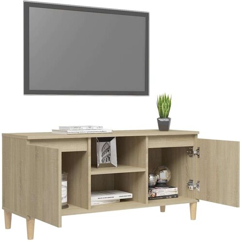 vidaXL TV omarica z lesenimi nogami sonoma hrast 103,5x35x50 cm, (20913470) Cene