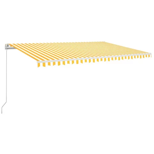 vidaXL Ročno zložljiva tenda z LED lučmi 500x300 cm rumena in bela, (20966457)