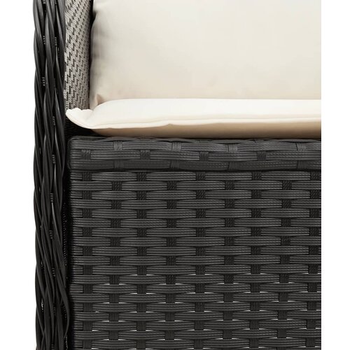  3-dijelna vrtna garnitura od poliratana s jastucima crna 90 x 55 x 40/71 cm Slike