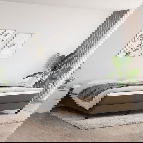 VidaXL Madrac s džepičastim oprugama tamnosmeđi 160x200x20 cm tkanine Slike